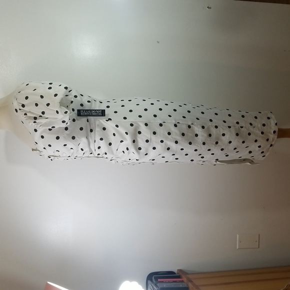 New York & Company Polka Dot Puff Sleeve Midi Dress size XSmall New - Picture 9 of 13